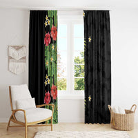 Hawaiian Hibiscus Plumeria Window Curtain Tropical Leaves LT01 - Polynesian Pride