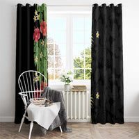 Hawaiian Hibiscus Plumeria Window Curtain Tropical Leaves LT01 - Polynesian Pride