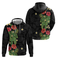 Hawaiian Hibiscus Plumeria Zip Hoodie Tropical Leaves LT01 - Polynesian Pride