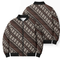 Yogyakarta Parang Batik Motifs Bomber Puffer Jacket Indonesian Traditional Pattern