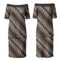 Yogyakarta Parang Batik Motifs Couples Matching Puletasi and Long Sleeve Button Shirt Indonesian Traditional Pattern LT01 - Polynesian Pride