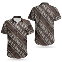 Yogyakarta Parang Batik Motifs Couples Matching Short Sleeve Bodycon Dress and Hawaiian Shirt Indonesian Traditional Pattern LT01 - Polynesian Pride