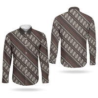 Yogyakarta Parang Batik Motifs Couples Matching Tank Maxi Dress and Long Sleeve Button Shirt Indonesian Traditional Pattern LT01 - Polynesian Pride