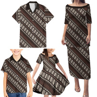 Yogyakarta Parang Batik Motifs Family Matching Puletasi and Hawaiian Shirt Indonesian Traditional Pattern