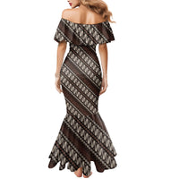 Yogyakarta Parang Batik Motifs Mermaid Dress Indonesian Traditional Pattern LT01 - Polynesian Pride