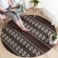 Yogyakarta Parang Batik Motifs Round Carpet Indonesian Traditional Pattern