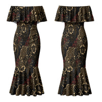 Batik Sekar Jagad Couples Matching Mermaid Dress and Hawaiian Shirt Indonesian Traditional Pattern LT01 - Polynesian Pride