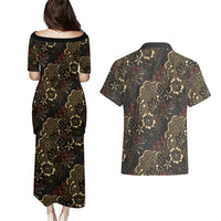 Batik Sekar Jagad Couples Matching Puletasi and Hawaiian Shirt Indonesian Traditional Pattern LT01 - Polynesian Pride