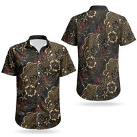 Batik Sekar Jagad Couples Matching Tank Maxi Dress and Hawaiian Shirt Indonesian Traditional Pattern LT01 - Polynesian Pride