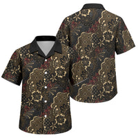 Batik Sekar Jagad Family Matching Off Shoulder Maxi Dress and Hawaiian Shirt Indonesian Traditional Pattern LT01 Son's Shirt Black - Polynesian Pride