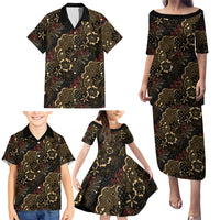 Batik Sekar Jagad Family Matching Puletasi and Hawaiian Shirt Indonesian Traditional Pattern