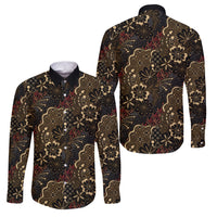 Batik Sekar Jagad Family Matching Puletasi and Hawaiian Shirt Indonesian Traditional Pattern LT01 Dad's Shirt - Long Sleeve Black - Polynesian Pride