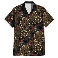 Batik Sekar Jagad Family Matching Tank Maxi Dress and Hawaiian Shirt Indonesian Traditional Pattern LT01 Dad's Shirt - Short Sleeve Black - Polynesian Pride