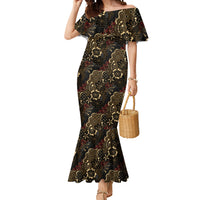 Batik Sekar Jagad Mermaid Dress Indonesian Traditional Pattern LT01 Women Black - Polynesian Pride