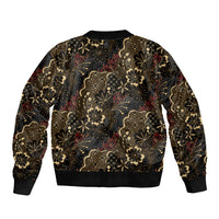 Batik Sekar Jagad Sleeve Zip Bomber Jacket Indonesian Traditional Pattern