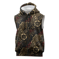 Batik Sekar Jagad Sleeveless Zip Hoodie Indonesian Traditional Pattern