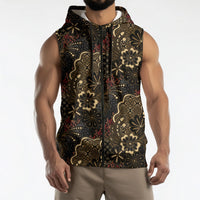 Batik Sekar Jagad Sleeveless Zip Hoodie Indonesian Traditional Pattern