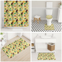 Hawaii Hula Girl Tropical Bathroom Set Yellow Palaka