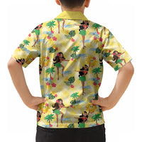 Hawaii Hula Girl Tropical Kid Hawaiian Shirt Yellow Palaka LT01 - Polynesian Pride