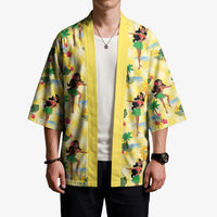 Hawaii Hula Girl Tropical Kimono Yellow Palaka
