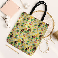 Hawaii Hula Girl Tropical Tote Bag Yellow Palaka