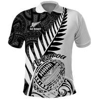 New Zealand Silver Fern Rugby Polo Shirt Aotearoa Maori White Version LT01 White - Polynesian Pride