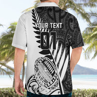Custom New Zealand Silver Fern Rugby Hawaiian Shirt Aotearoa Maori White Version LT01 - Polynesian Pride