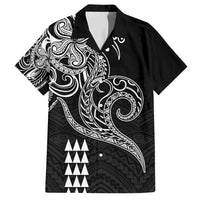 Hawaii Valentine Family Matching Long Sleeve Bodycon Dress and Hawaiian Shirt Kakau Polynesian Heart LT01 Dad's Shirt - Short Sleeve Black - Polynesian Pride