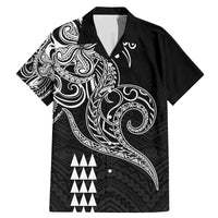 Hawaii Valentine Family Matching Mermaid Dress and Hawaiian Shirt Kakau Polynesian Heart LT01 Dad's Shirt - Short Sleeve Black - Polynesian Pride