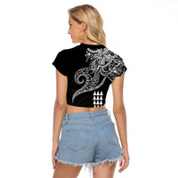 Hawaii Valentine Raglan Cropped T Shirt Kakau Polynesian Heart LT01 - Polynesian Pride