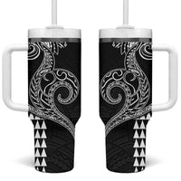 Hawaii Valentine Tumbler With Handle Kakau Polynesian Heart LT01 One Size: 40 oz Black - Polynesian Pride