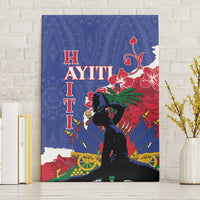 Haiti Le Marron Inconnu Canvas Wall Art Dashiki Mix Polynesian Pattern LT01 Without Frame Blue - Polynesian Pride