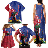 Personalised Haiti Le Marron Inconnu Family Matching Tank Maxi Dress and Hawaiian Shirt Dashiki Mix Polynesian Pattern
