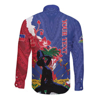 Personalised Haiti Le Marron Inconnu Long Sleeve Button Shirt Dashiki Mix Polynesian Pattern LT01 - Polynesian Pride