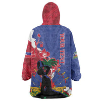 Personalised Haiti Le Marron Inconnu Wearable Blanket Hoodie Dashiki Mix Polynesian Pattern LT01 - Polynesian Pride