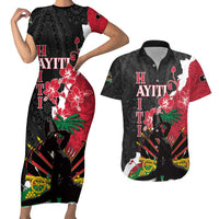 Personalised Ayiti Neg Marron Couples Matching Short Sleeve Bodycon Dress and Hawaiian Shirt Dashiki Mix Polynesian Pattern LT01 Black - Polynesian Pride