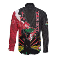Personalised Ayiti Neg Marron Long Sleeve Button Shirt Dashiki Mix Polynesian Pattern LT01 - Polynesian Pride