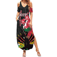 Personalised Ayiti Neg Marron Summer Maxi Dress Dashiki Mix Polynesian Pattern LT01 Women Black - Polynesian Pride