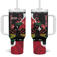 Personalised Ayiti Neg Marron Tumbler With Handle Dashiki Mix Polynesian Pattern LT01 One Size: 40 oz Black - Polynesian Pride