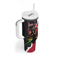 Personalised Ayiti Neg Marron Tumbler With Handle Dashiki Mix Polynesian Pattern LT01 - Polynesian Pride