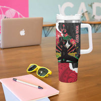 Personalised Ayiti Neg Marron Tumbler With Handle Dashiki Mix Polynesian Pattern LT01 - Polynesian Pride