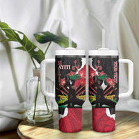 Personalised Ayiti Neg Marron Tumbler With Handle Dashiki Mix Polynesian Pattern LT01 - Polynesian Pride
