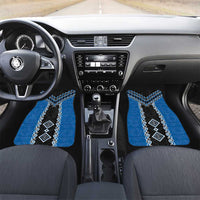 Blue Niho Taniwha Mix Poutama Car Mats Unique Taniko Aotearoa LT01 Set 2pcs - Front Blue - Polynesian Pride