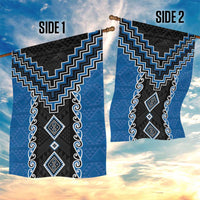 Blue Niho Taniwha Mix Poutama Garden Flag Unique Taniko Aotearoa LT01 - Polynesian Pride