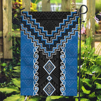 Blue Niho Taniwha Mix Poutama Garden Flag Unique Taniko Aotearoa LT01 Garden Flag Blue - Polynesian Pride