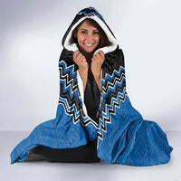 Blue Niho Taniwha Mix Poutama Hooded Blanket Unique Taniko Aotearoa LT01 - Polynesian Pride