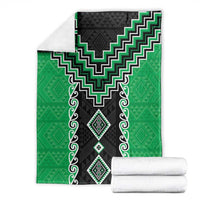 Green Niho Taniwha Mix Poutama Blanket Unique Taniko Aotearoa LT01 - Polynesian Pride