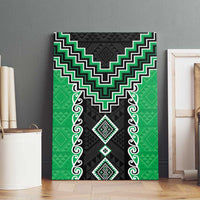 Green Niho Taniwha Mix Poutama Canvas Wall Art Unique Taniko Aotearoa LT01 - Polynesian Pride