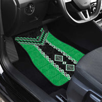 Green Niho Taniwha Mix Poutama Car Mats Unique Taniko Aotearoa LT01 - Polynesian Pride
