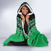 Green Niho Taniwha Mix Poutama Hooded Blanket Unique Taniko Aotearoa LT01 - Polynesian Pride